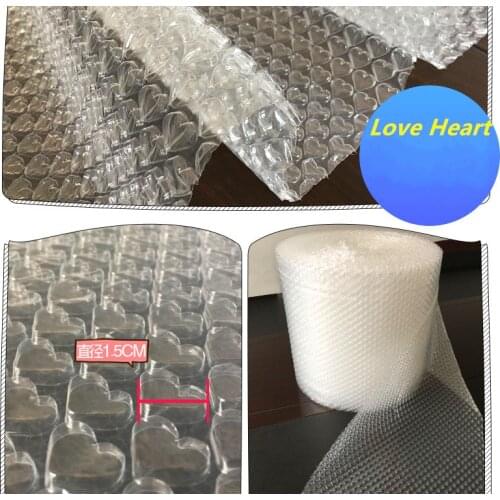 Cheapeast 20cm Wide 20M Common Air cushion film air cushion bubble roll air cushion packaging Lovely Heart Shape(White)