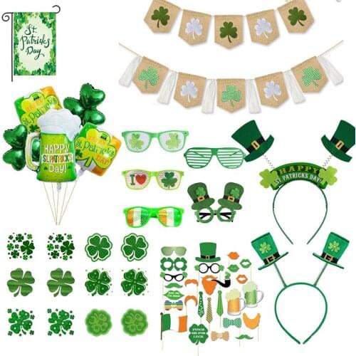 Irish Day Party Decortion Funny Creative Glasses for Celebrating St. Patricks Day Balloon Headband Decoration WQ07