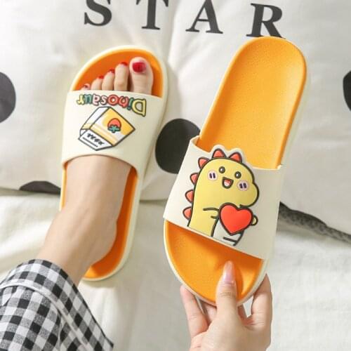 Slipper Female Home Indoor Cartoon Bathroom Anti-slip Couple Home Wearing Thick-soled Slippers Man Womens Slippers