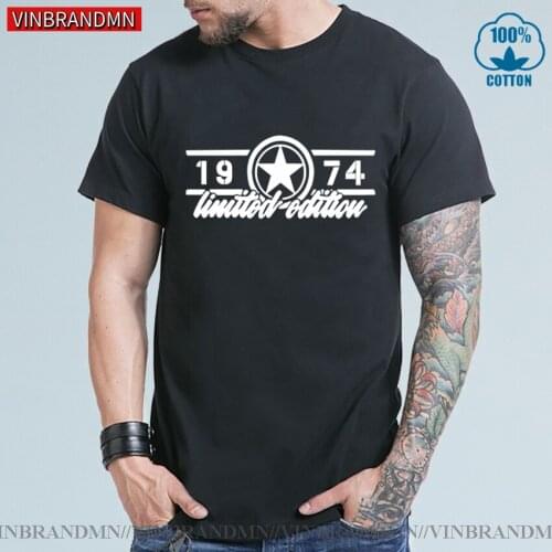 Vinbrandmn Classic Fashion Limited Edition 1974 T Shirt Men Summer Funny 47th Birthday Gift T-Shirt Tops Tee Born in 1974 Tshirt