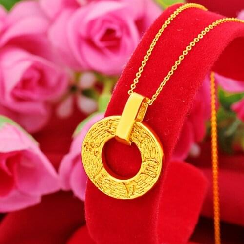 Beautiful Ethnic Style Jewelry Yellow Gold Filled Donut Pendant Womens Necklace Accessories