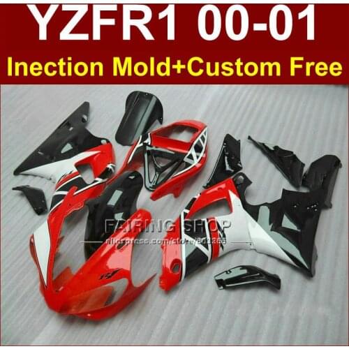 Red black body parts Injection for YAMAHA YZF1000 fairings YZFR1 2000 2001 YZF R1 00 01 YZF R1 ABS plastic fairing kit+7gifts