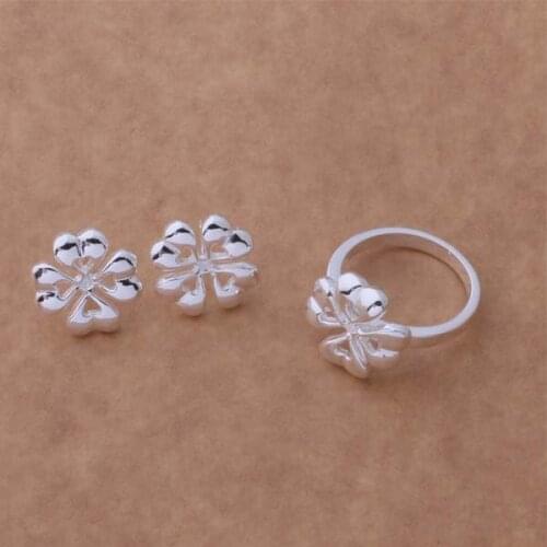 AS245 Hot sterling Jewelry Sets Earring 290 + Ring 192 /ajtajbaa aqgajhna silver color