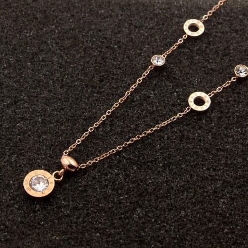 Fashion Women Necklace Stainless Steel Black Necklaces With Roman Numeral Luxury Women Wedding Jewelry Collars N110
