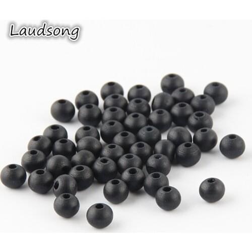 6 8 10mm Black Color Natural Wooden Beads Round Wood Spacer Beads For Jewelry Making DIY Necklace Findings