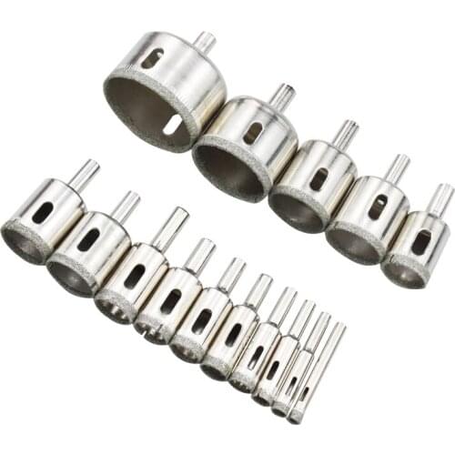 Drill Bits Tool Set Diamond Glass Hole Opener 15pcs Ceramic Hole Opener Drill Bit Tool Kit Hole Saw Glass Drill Bits Power Tool