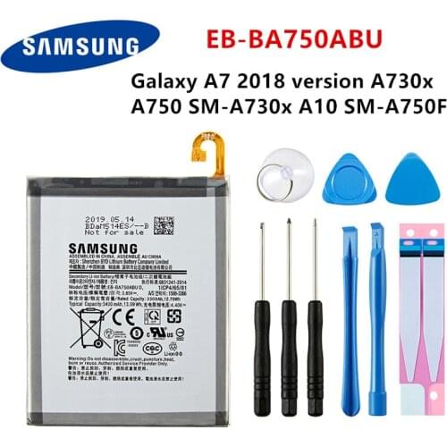 SAMSUNG Orginal EB-BA750ABU 3400mAh Battery For SAMSUNG Galaxy A7 2018 version A730x A750 SM-A730x A10 SM-A750F +Tools
