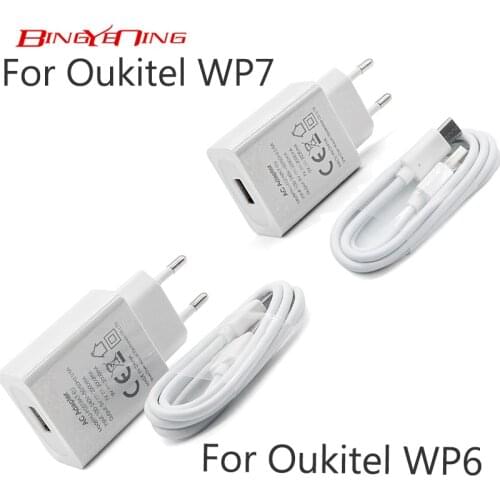 Original USB Adapter Charger EU Plug Travel Switching Power Supply+USB Cable Data Line For Oukitel WP6 Phone