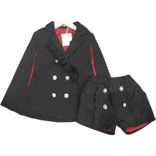 Girls autumn Winter Coat 2 Pcs Clothes Set kids baby childrens shawl cloak jacket outfits 2020 Girl clothes toddler Clothing
