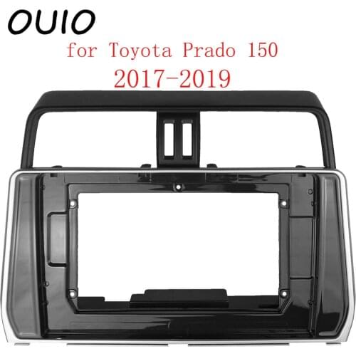 OUIO 9 inch car dashboard Double Din DVD frame decoration kit dashboard panel suitable for Toyota Prado 150 2017-2019 frame