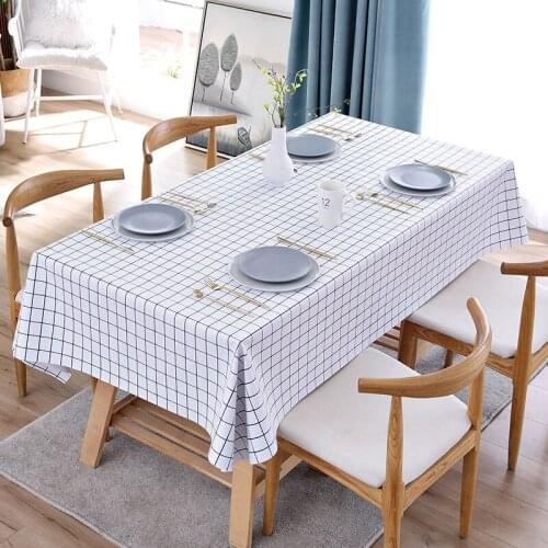 Plaid Printing Table Cloth PVC Rectangular Table Cover Kitchen Tablecloth Table Cloths Waterproof Stain Tablecloths Oilcloth