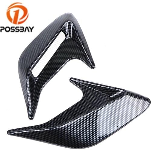 POSSBAY Car Stickers Air Flow Fender Side Vent Imitation Carbon Fiber Air Outlet Decoration Hood Bonnet Grille Vents Cover