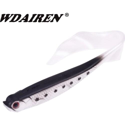 1pcs Lifelike Long Tail Worms Lures Soft Bait 12cm 6g Artificial Silicone 3D Eyes Bass Pike Fishing Lure Jig Wobblers Tackle