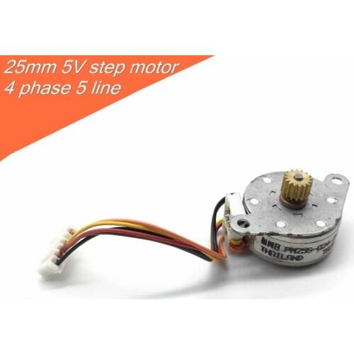 25mm 5V step motor motor 4 phase 5 line, with gear of 0.4M 1.5 degrees