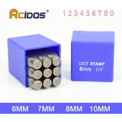 Numbers 6/7/8/10MM Dotted/lattice Motorbike,RCIDOS car chassis number stamp Steel word punch stamp/matrix stamp 0-8