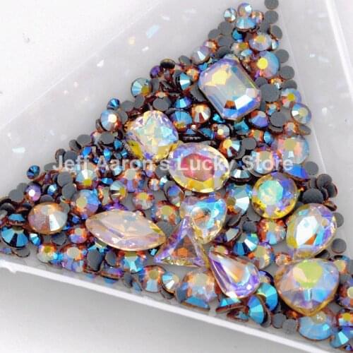 Mixed stlye 3d nail art decorations rhinestone glitter nails jewelry accessoires gem 14 colors available