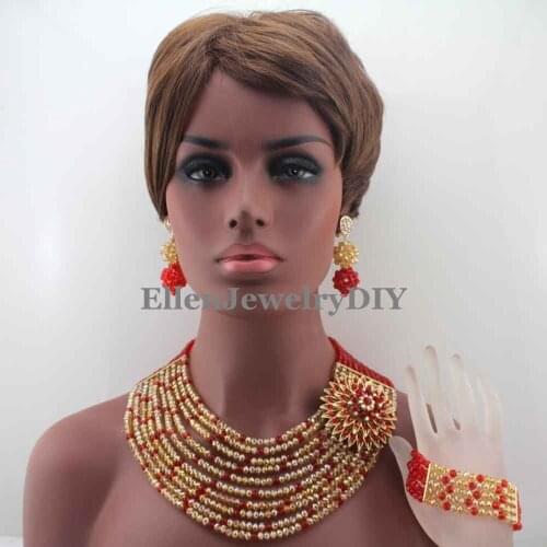 Stylish African Wedding Crystal Set African Wedding Beads Crystal Jewelry Set African Jewelry Set Nigerian Jewelry Set W13352