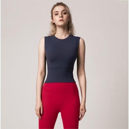 SALSPOR Summer Yoga Top Crop Women Sport Comfortable Tight Fitting Vest Running Quick Drying Fitness Slim Chest Pad Short Sleeve