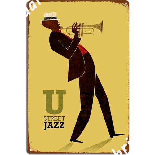 Street Jazz Metal Sign Cave Pub Wall Plaque Club Home Vintage Tin Sign Poster
