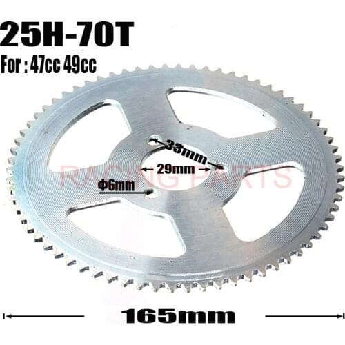 25H 70T Tooth 29MM Rear Sprocket for Mini Moto ATV Quad Dirt Pit Pocket Bike Chopper 47CC 49CC