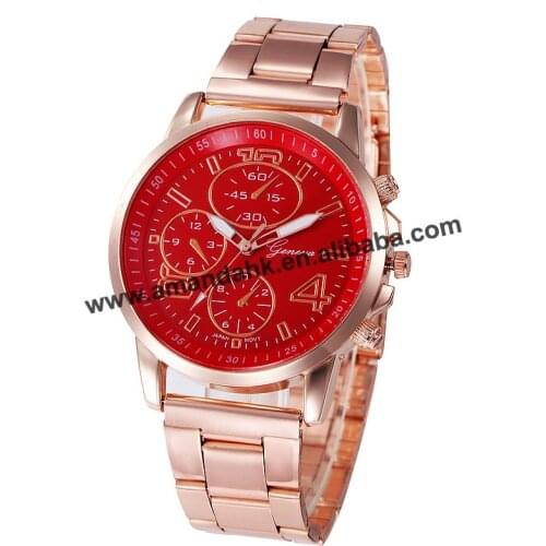 Geneva Cretive Women Quartz Rose Gold Wrist Band Mens Watch Luxury Casual Quartz Watches Luxury Casual Relogio Men Watches GSH