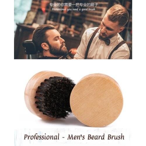 1PCS New Style Beech Wood Boar Bristle Beard Round Brush Mens Shaving Brush Boar Bristle