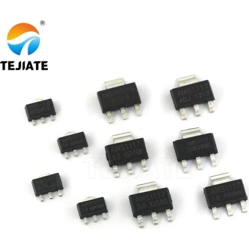 10PCS TEJIATE Power Chip AMS1117 1.2V 1.5V 1.8V 2.5V 3.3V 5.0V ADJ Lower Voltage Stable Voltage Power IC SOT89 SOT223 Type