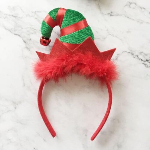 10pcs Fashion Party Performance Show Plush Bell Feather Headband Christmas Ornaments Headwear Family Gifts