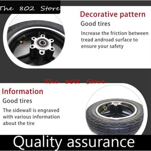10X2.50 10 Inch inner and outer tyre With 0 ° valve Wheel with Disc Brake for Electric scooter Skate Board