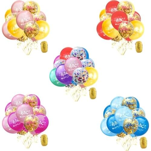 15pcs/set Colorful Back To School Time ABC Latex Foil Confetti Balloon Set Student Kids Party Term Begins Ceremony School Decor