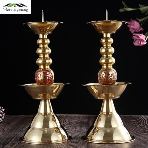 3Pcs/Lot Candle Holder Table Copper Candlestick Geometric Buddha Romantic Candle Holders for Wedding/Dinner Decoration GZT101