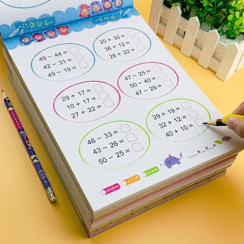 4 Books/Sets Books For Kids Magic Practice Copybook Booking of Learning Mathematics Age 3-9 ExerciseTextbook Math Question