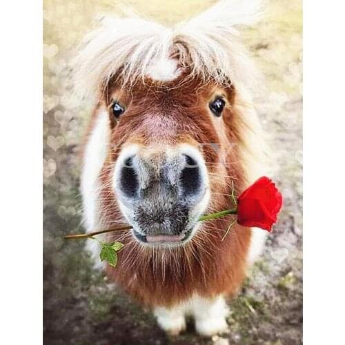 5D Diy Diamond Painting Cross Stitch Dog Flowers Full Square / Round Diamond Embroidery Home Decor Mosaic Needlework Home Decor