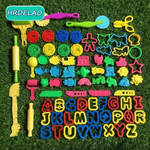 76pcs Slimes Play Dough Tool Accessories Plasticine Model Modeling Clay Kits Soft Clay Plastic Sets Moulds Toy for children Gift