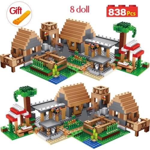 838pcs Castle Village Series My World Ghost Village Building Blocks Bricks Figures Module Toys For Children Christmas gifts