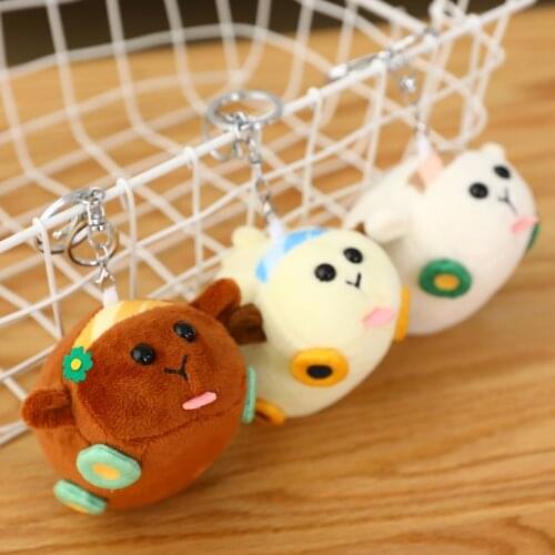 10CM Cute Cartoon Guinea Pigs Plush Pendant Lovely Baby Boy Girl Key Ring Women Lovely Bag Key Chain Key Accessories