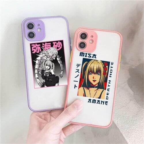 Cartoon Death Note Japan Anime Phone Case for IPhone 12 11 Pro Max X XR XS 6S 8 7 Plus SE20 Soft matte Bumper rem and misa Cover