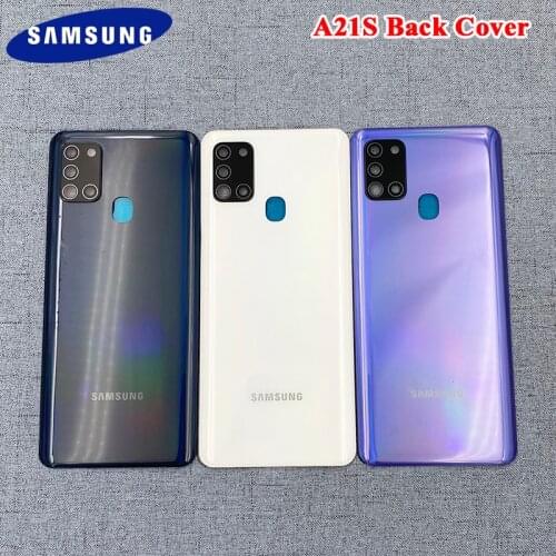 Samsung A21S Back Cover Original Rear Door Housing Case Phone Battery Back Protection Shell For Galaxy a21s With Frame Lens Logo