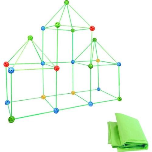 Kids Construction Fort Building Castles Tunnels Tents Kit DIY 3D Magination Cultivation Play House Assemble Toys Children Gifts