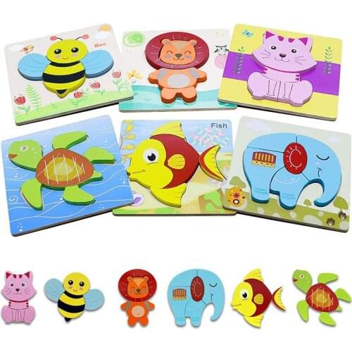 Montessori Toys 3D Puzzle Montessori Materials Wooden Educational Toys For Children Match Bricks Kids Teaching Aids Learning Toy