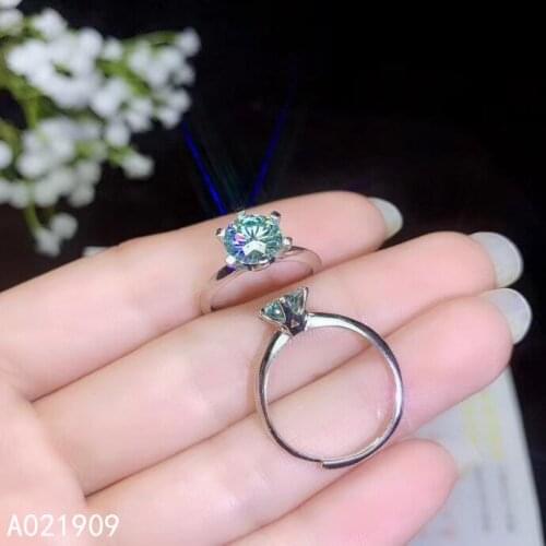KJJEAXCMY boutique jewelry 925 sterling silver inlaid colored Mosang Diamond female ring support detection trendy