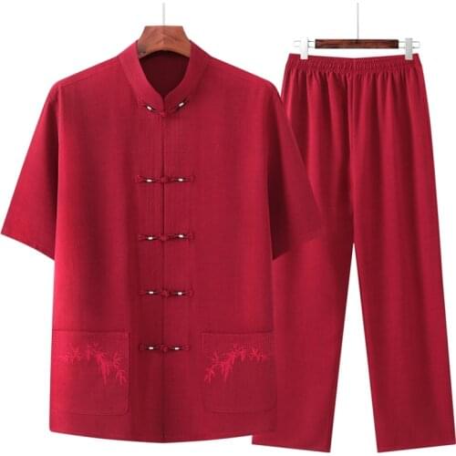 Chinese Style Kung Fu Suit Men Cotton Cheongsam Top Traditional Chinese Clothes Tang Suit Vintage Oriental Shirts Tangzhuang