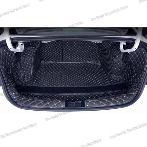 Leather Car Trunk Mat Cargo Liner for volkswagen jetta mk7 sagitar vw 2019 2020 2021 2022 A7 rear boot vento interior accessory