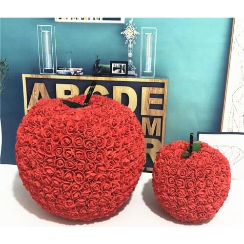 Creative Handmade Rose Apple Artificial Flowers Toys Plastic Foam Doll Girlfriend Christmas Eve Present Party Decoration 2 Size