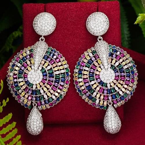 Missvikki New Trendy Romantic Big Round Pendant Earrings For Women Bridal Earring aretes de mujer modernos Fashion Gift 2021