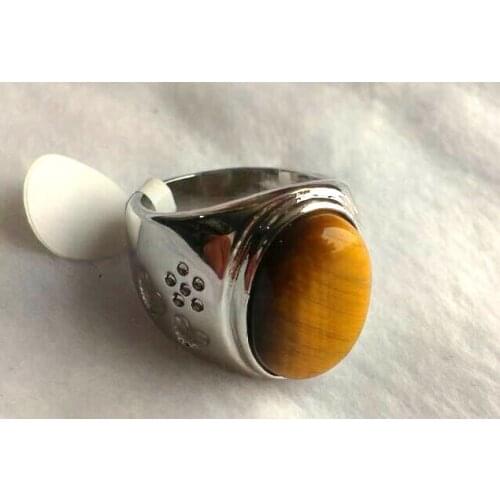 New listed men natural tigers eye stone size 8,9,10,11 gift fashion Ring