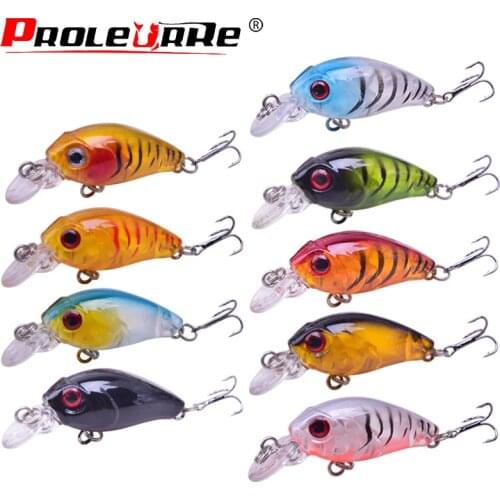 9pcs/lot Fishing Lures set 4.5cm 3.5g Minnows Artificial Crank Lure Wobbler Bass Laser Fish TopWater Swim Fishing Bait kit