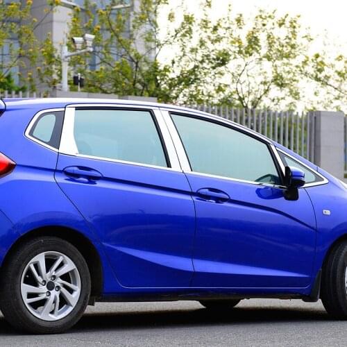 Stainless steel For Honda FIT 2014-2017 Window decoration bright strip sticker