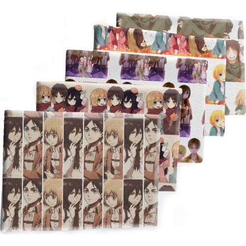 New Japan Cartoon Shingeki no kyojin Bullet Textured Liverpool Patchwork Tissue Kids home textile 50*145cm