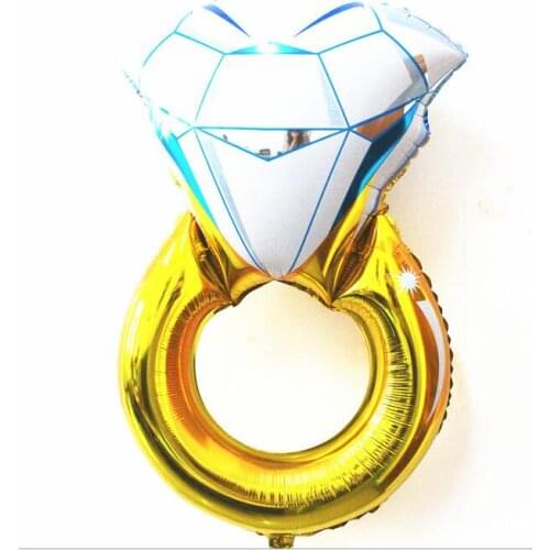 New 30 inch Lover Wedding Marriage Balloon Diamond Balloon Bride Ring Engagement Foil Valentine Balloons Party Toys lin2469